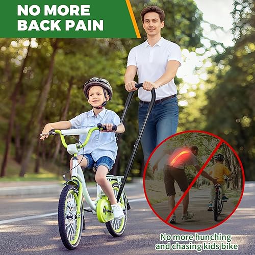 Miniatura 4 de LEICHTEN Mango de entrenamiento de seguridad para niños, 3 alturas ajustables y resistentes, accesorios de bicicleta de equilibrio para niños,