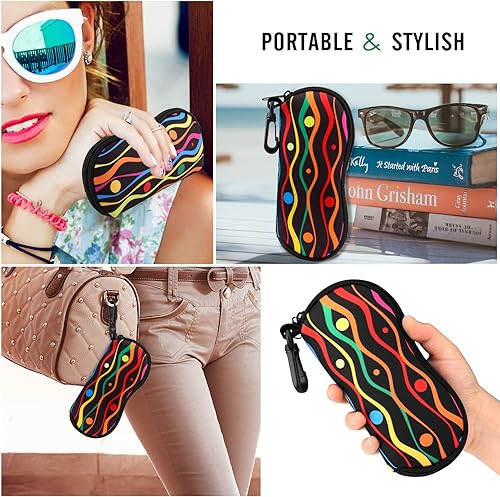 Miniatura 71 de MoKo - Estuche suave, ultra ligero, de neopreno, para lentes de sol, con cremallera y clip para cinturón