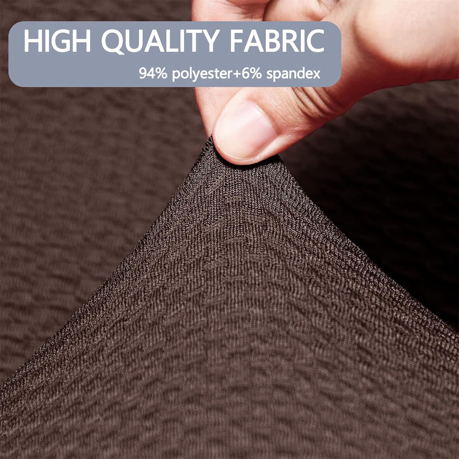 Stretch Recliner Chair Cover Armchair Covers with Pockets Spandex 1/2/3 Seater Couch Covers Furniture Cover for Living Room Sofa Cover (3 Seater,Coffee)