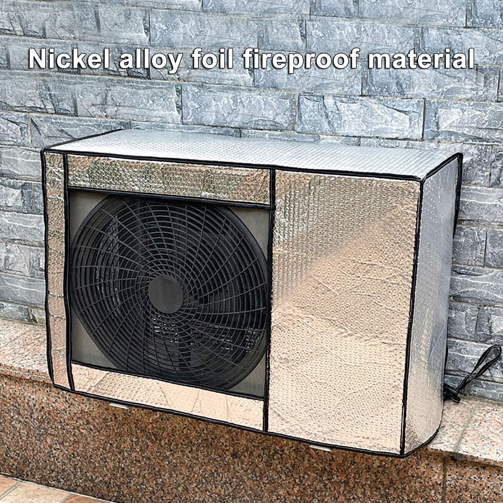 Copri Condizionatore da Esterno, Coperture per Pompe di Calore, Isolamento Termico, Riduzione Del Rumore, Impermeabili, Pellicola in Alluminio Spessa(84 * 59 * 32cm)