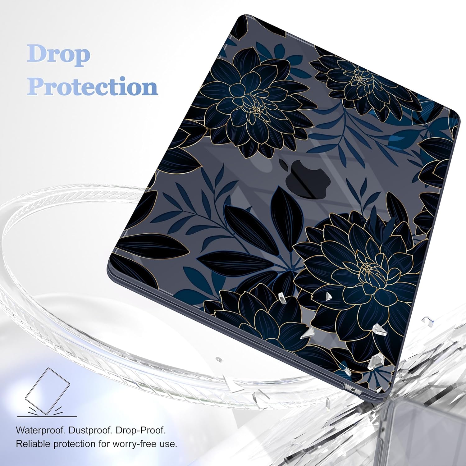 May Chen Compatible with M4 MacBook Air 15 inch Case 2025 2024 2023 A3241 A3114 M3 A2941 M2 with Liquid Retina Display & Touch ID, Plastic Hard Shell with Keyboard Cover - Luxury Dahlia - Image 7