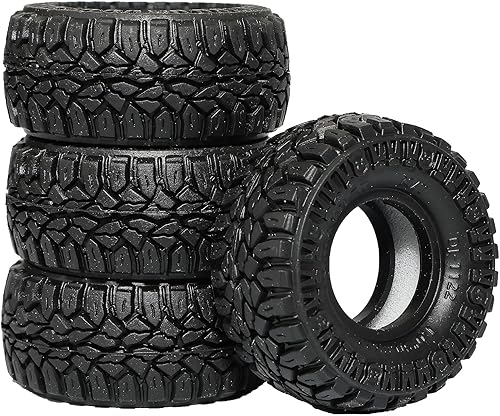 Miniatura 2 de DJCRAWLER Neumáticos blandos pegajosos de 1.0 pulgadas 2.000 * 0.898 in para TRX-4M SCX24 118 124 ruedas mejoras, neumático de goma RC Crawler MT de