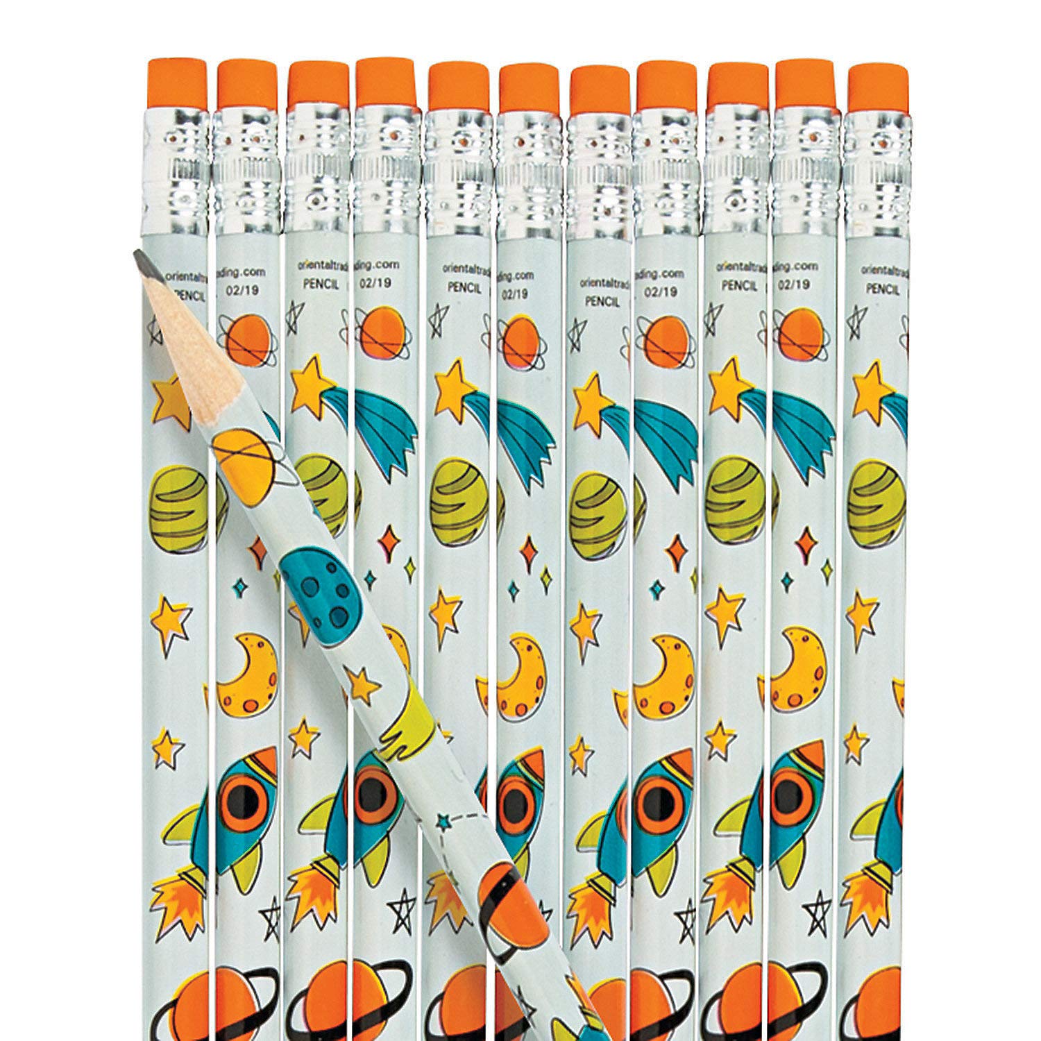Fun Express Trendy Space Pencil - Stationery - VBS Vacation Bible School Supplies/Decor - 24 Pieces