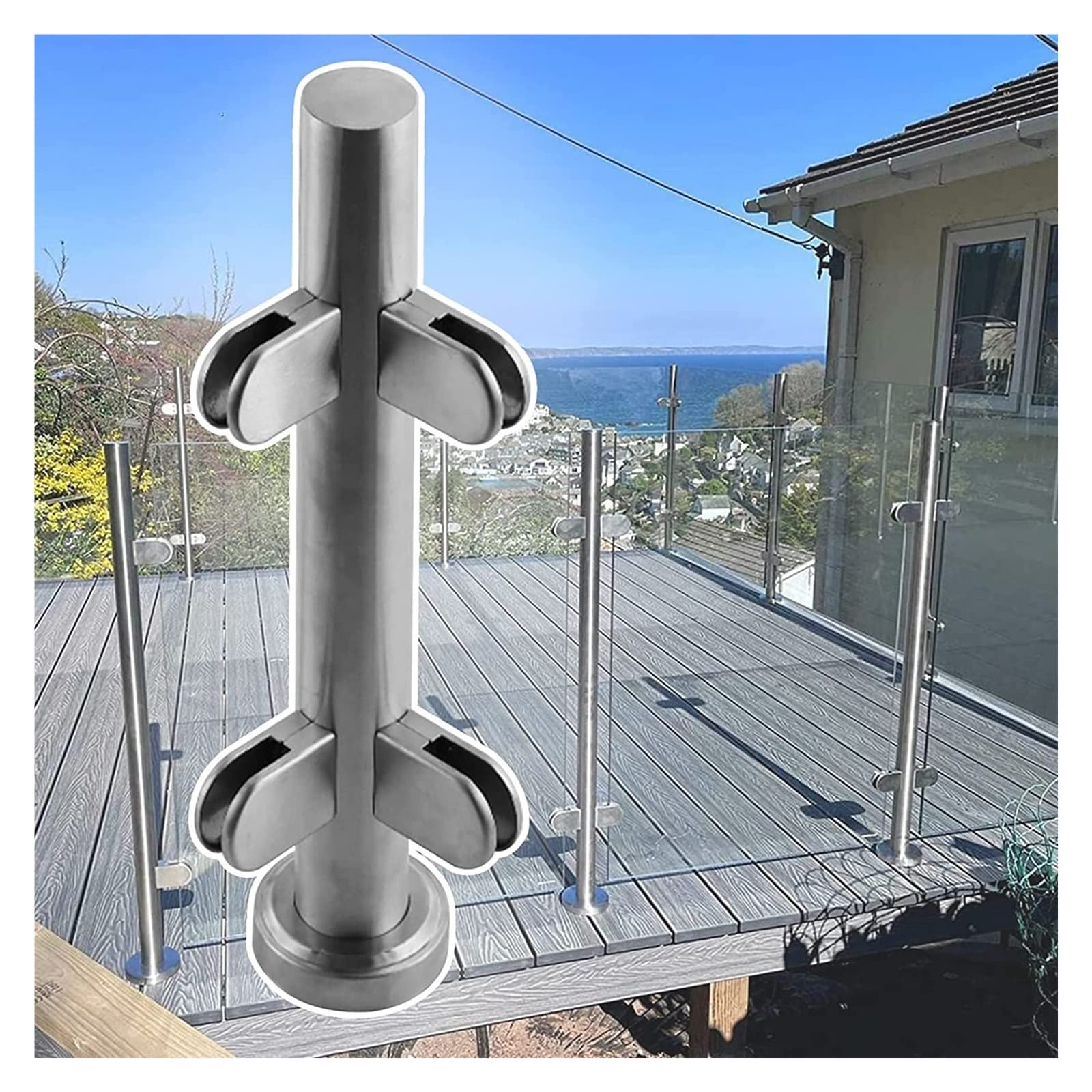 Support de garde-corps en verre pour sÃ©curiser une clÃ´ture de terrasse ou balcon