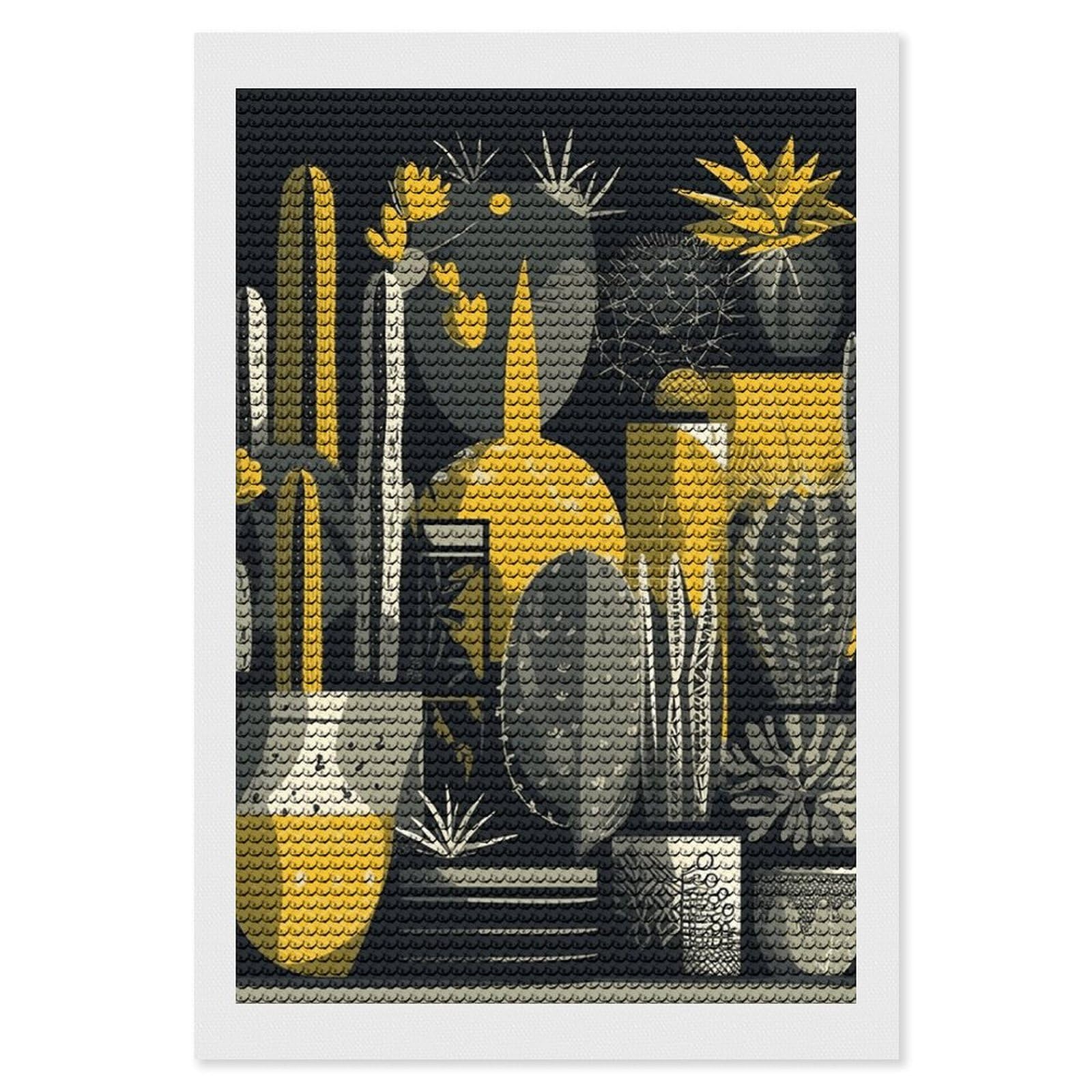 NONHAI Diamond Painting Kits for Adults - DIY Diamond Art Kits for Beginners - Full 5D Paint Drill Diamond Dots Paintings- Cactus Pattern Diamonds Pictures Gem Art and Craft Wall Decor 8"x12"