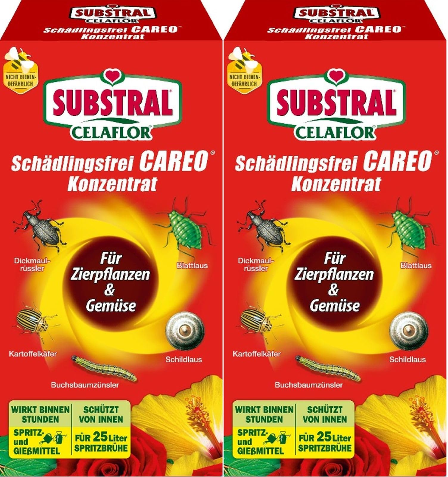 2 X 250 ml Schädlingsfrei Careo Konzentrat für Zierpflanzen & Gemüse