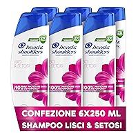 Head & Shoulders Shampoo Antiforfora Per Capelli Lisci & Setosi. Uso Quotidiano. Freschezza. 6x250ml
