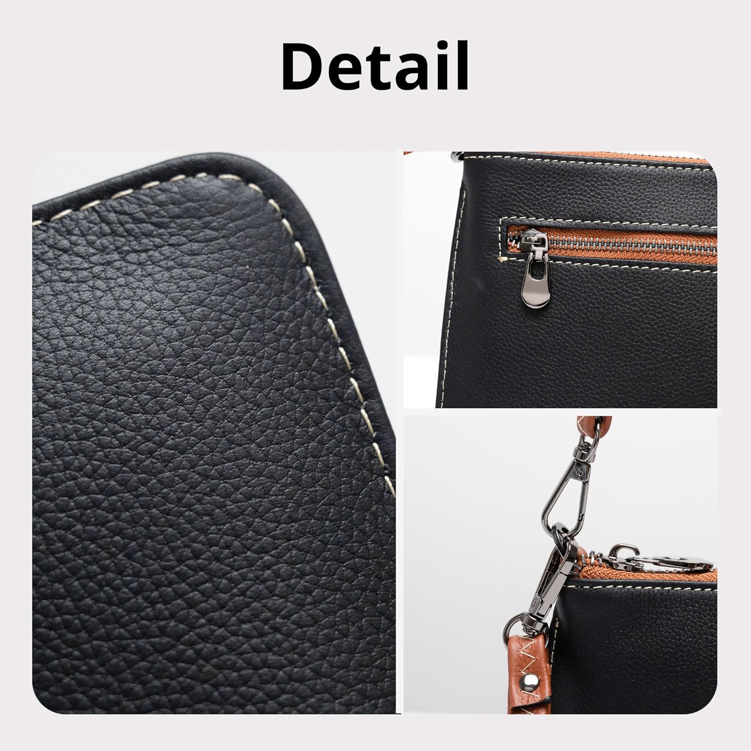 Bveyzi Genuine Leather Wristlet Purses for Women, Envelope Clutch Wallet Small Crossbody Bags for Dressy Evening