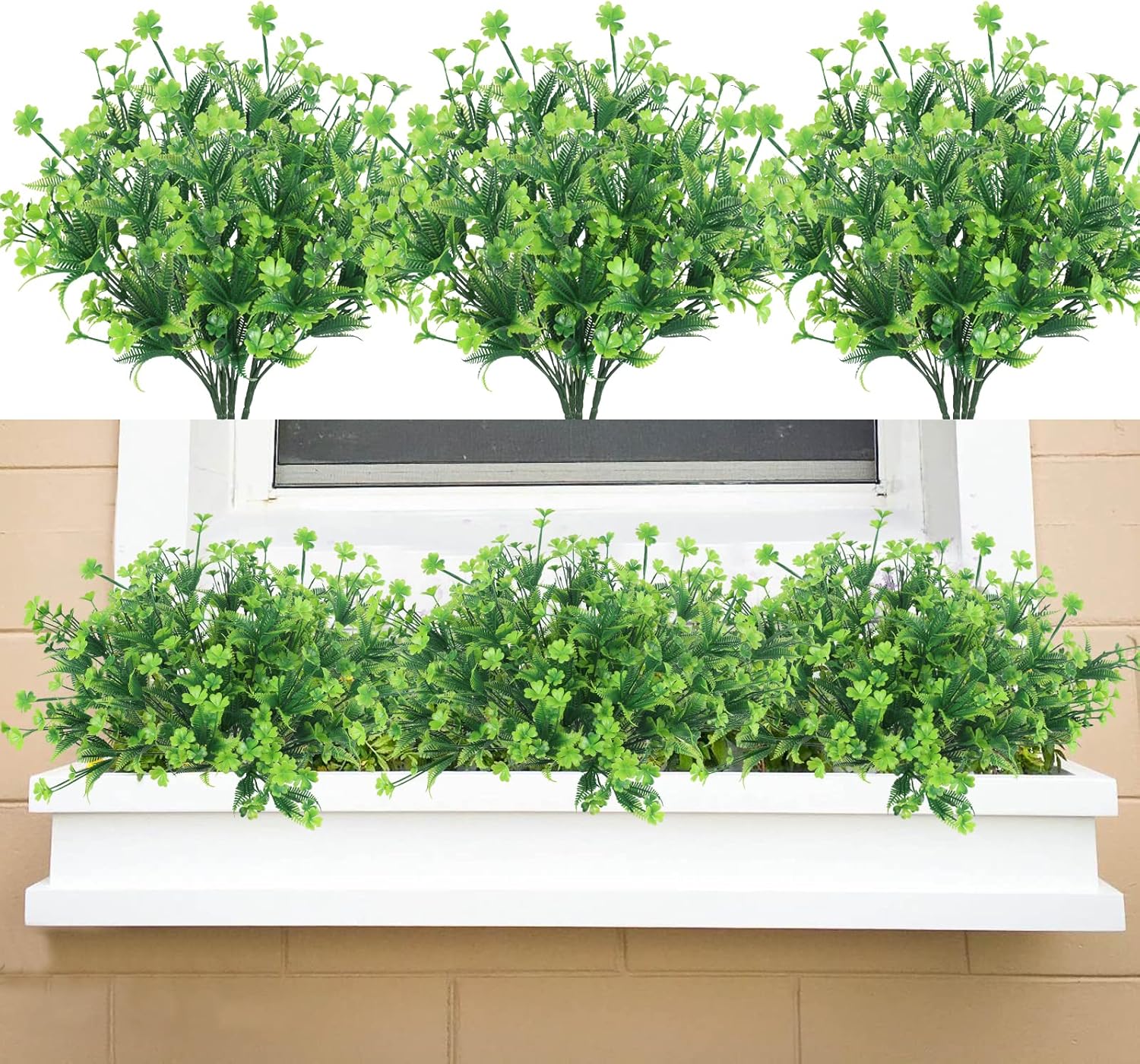 MHMJON 12pcs Artificial St Patrick's Day Flowers for