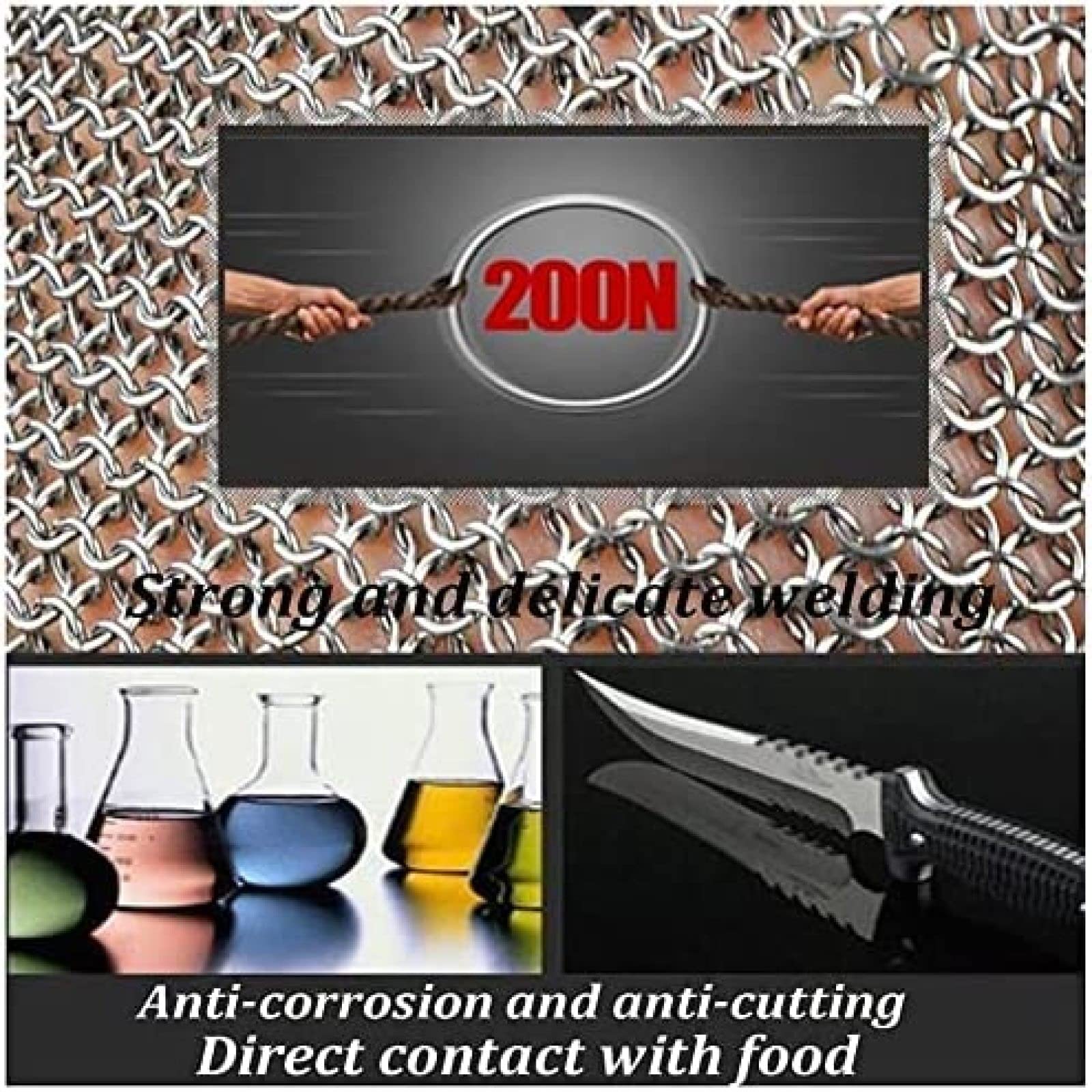 Delantal De Malla De Acero Inoxidable 316 – Resistente A Cortes Y Perforaciones, Ideal Para Carniceros, Vidrieros Y Trabajos De Riesgo