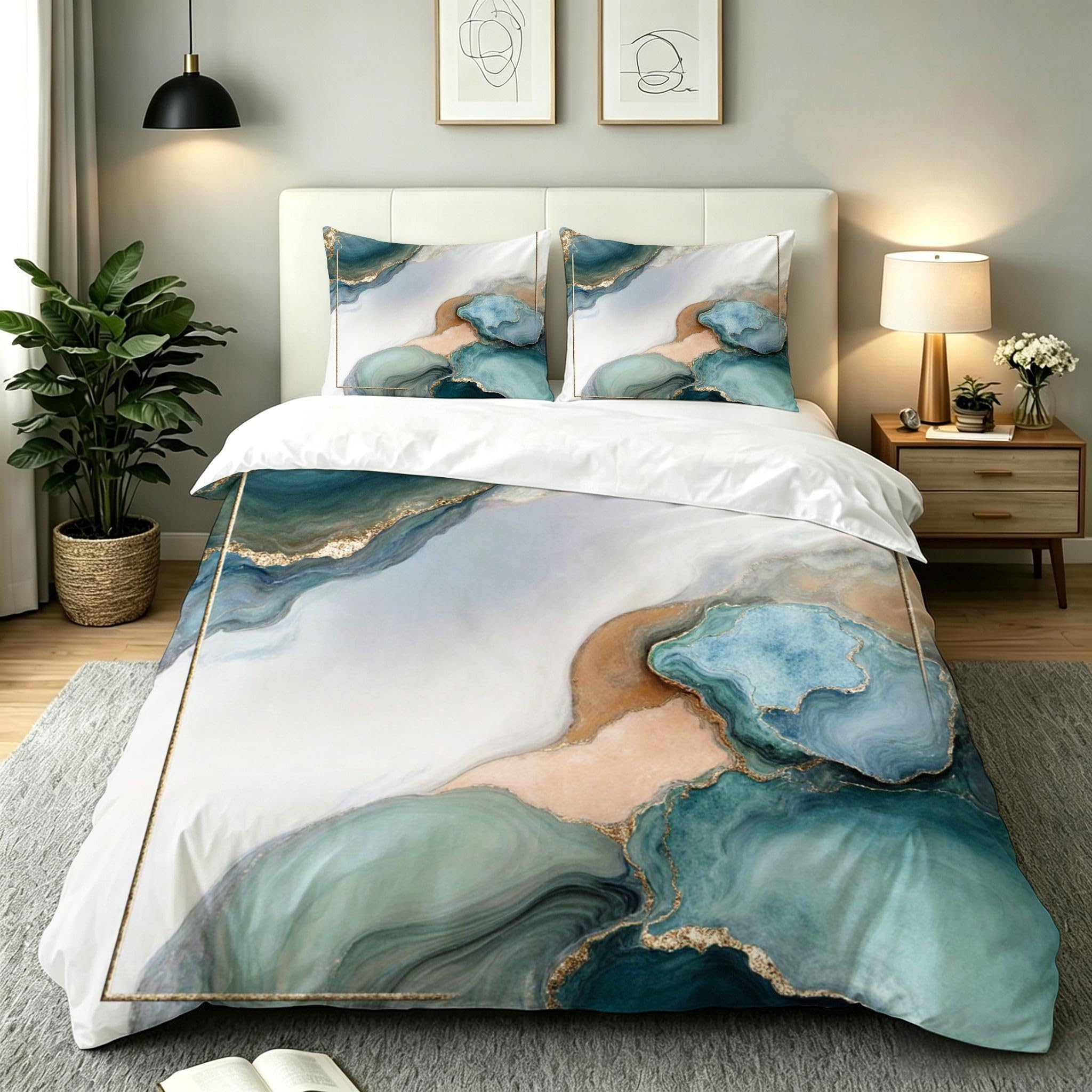 Ensemble de sets de literie bleu pour chambre de fille et garçon