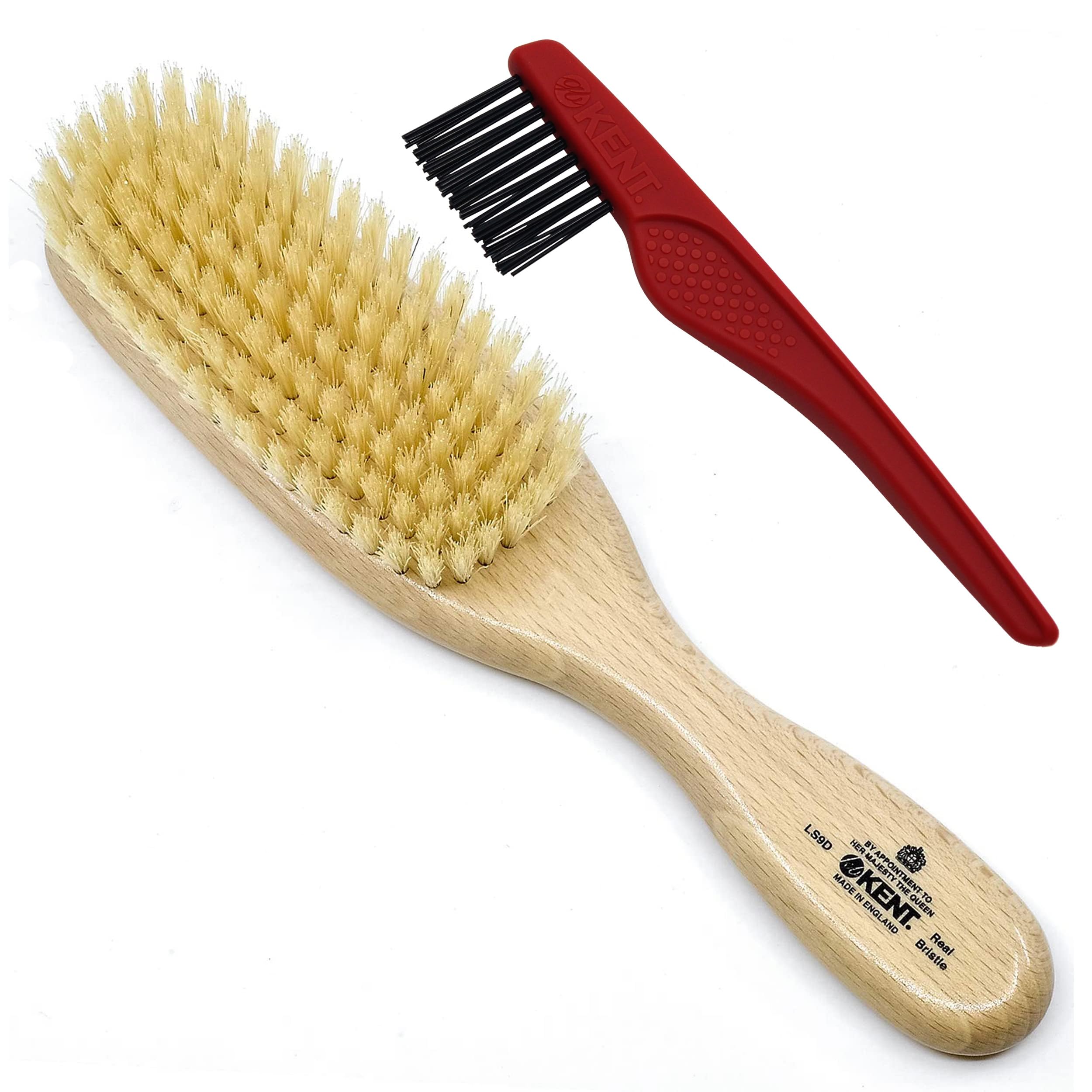 LS9D Satinwood Pure Soft White Bristle Narrow Hair Brush – Boar Bristle Brush for Thin Hair. Luxury Styling, Straightening, and Smoothing. Ideal for Women. Made in England