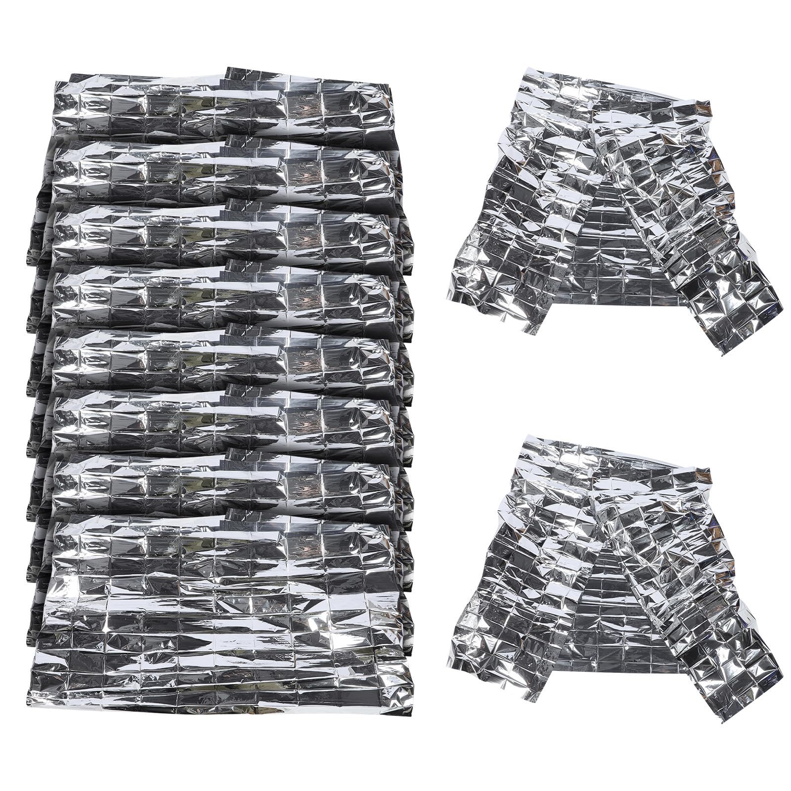 Mantas de emergencia PRETYZOOM de pet plata para base de tienda y camping pack de 10 unidades