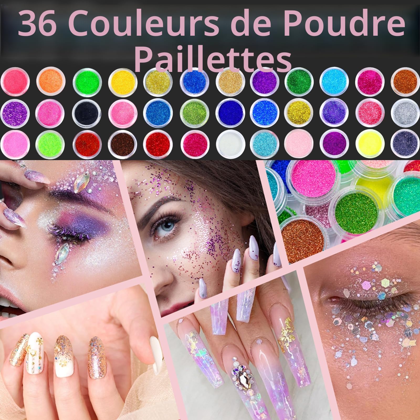 Milai Kit Ongle Gel UV Complet 180W Lampe,Kit Acrylique Ongles Avec Ponceuse pour Ongles - Pour poudre acrylique - DIY