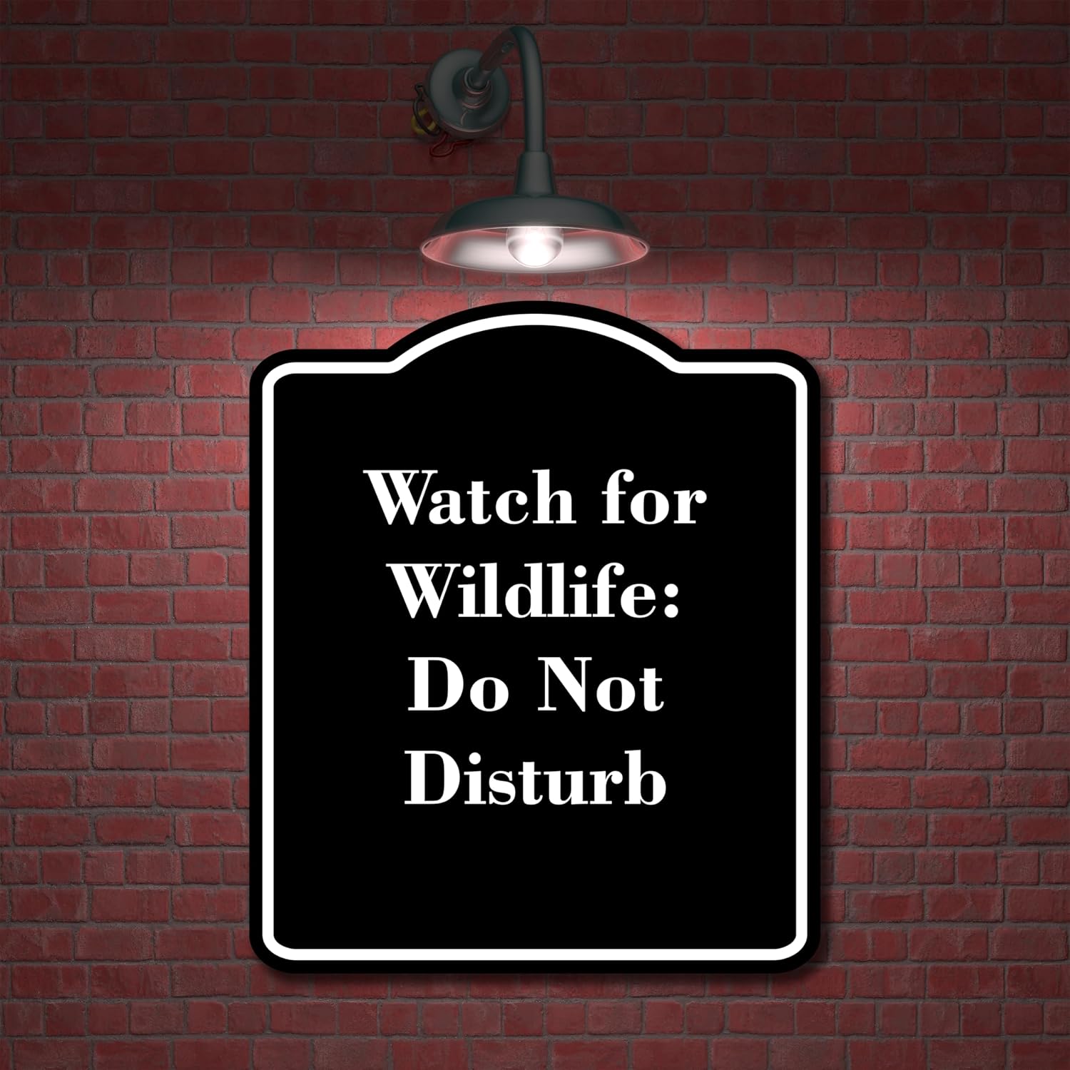 Watch for Wildlife Do Not Disturb BLACK Aluminum Composite Sign 20''x24''