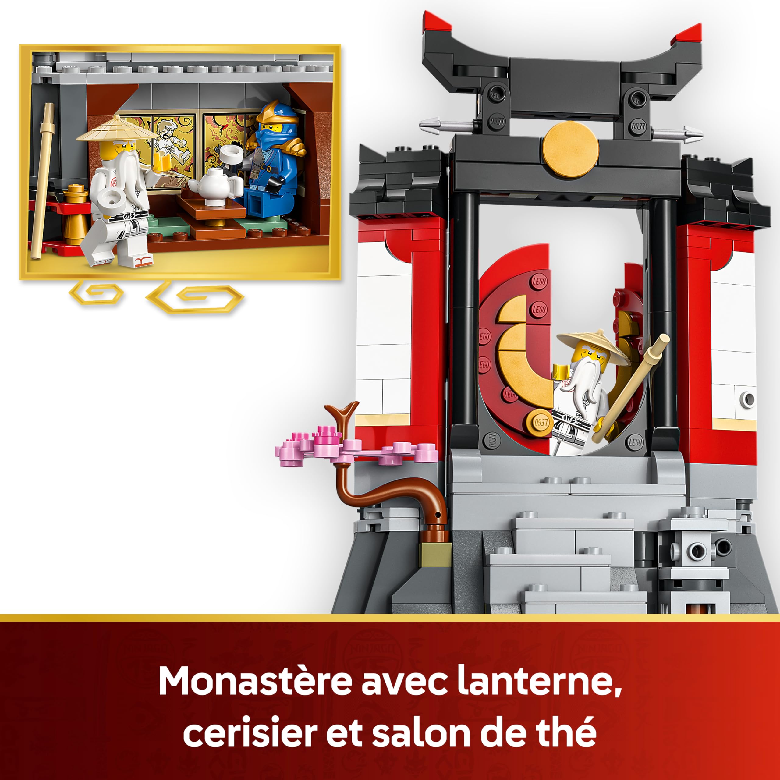 LEGO Ninjago 15e Anniversaire : Collection des Personnages Ninjas - Maquette de Porte de Monastère avec 8 Minifigurines Collector & Sabres - Cadeau pour Garçon dès 14 Ans ou Adulte Fan 71866