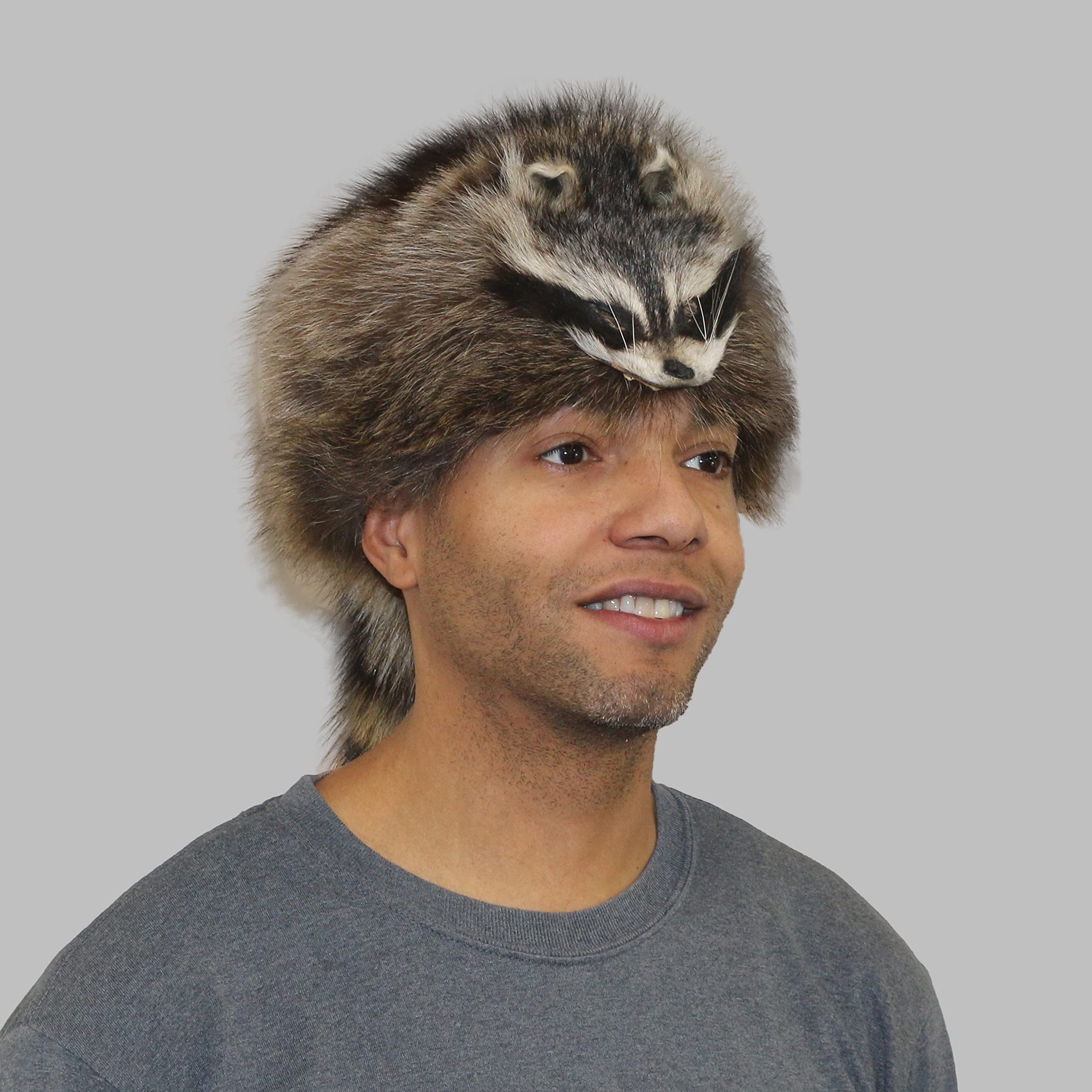 Glacier Wear Raccoon Davy Crockett Fur Hat (XXL (24 1/4" - 24 7/8")) Black - Image 2