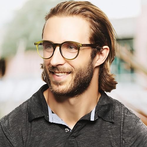 Miniatura 5 de Lentes de luz azul redondos de color verde esmerilado para hombres y mujeres para lucir modernos con visión clara, anteojos de lectura duraderos
