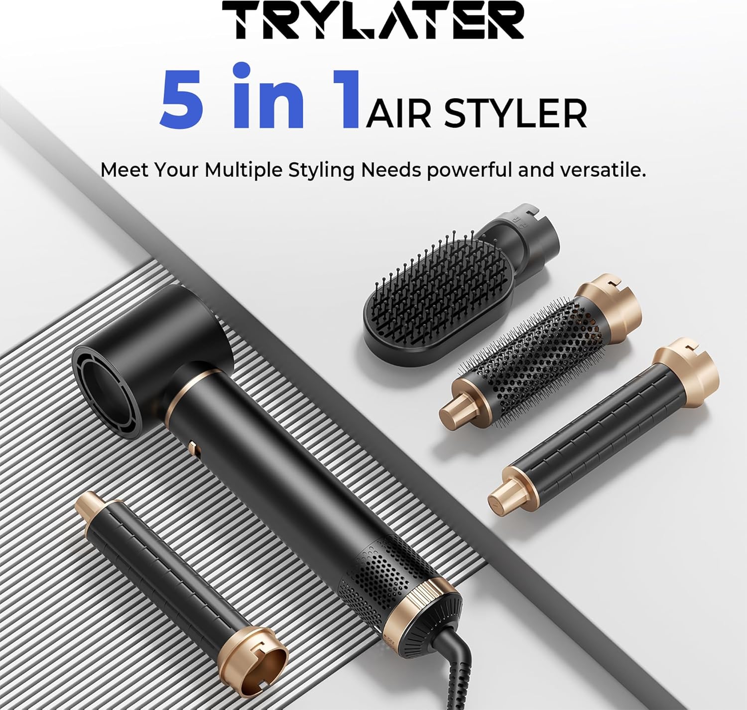 5 in 1 Hair Dryer Brush, Negative Ion Air Styler Wrap Hair Styler Upgrade Blow Dryer Brush Air Curler for Hair, Blowout Brush Set As A Gift for Straight/Curl/Drying/Smoothing - Image 6