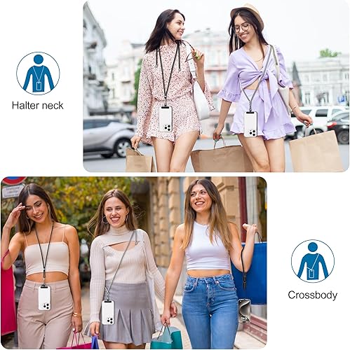 Miniatura 39 de takyu Cordón para teléfono celular, correa ajustable para el cuello y 2 correas de muñeca para teléfono con parches de sujeción para teléfono