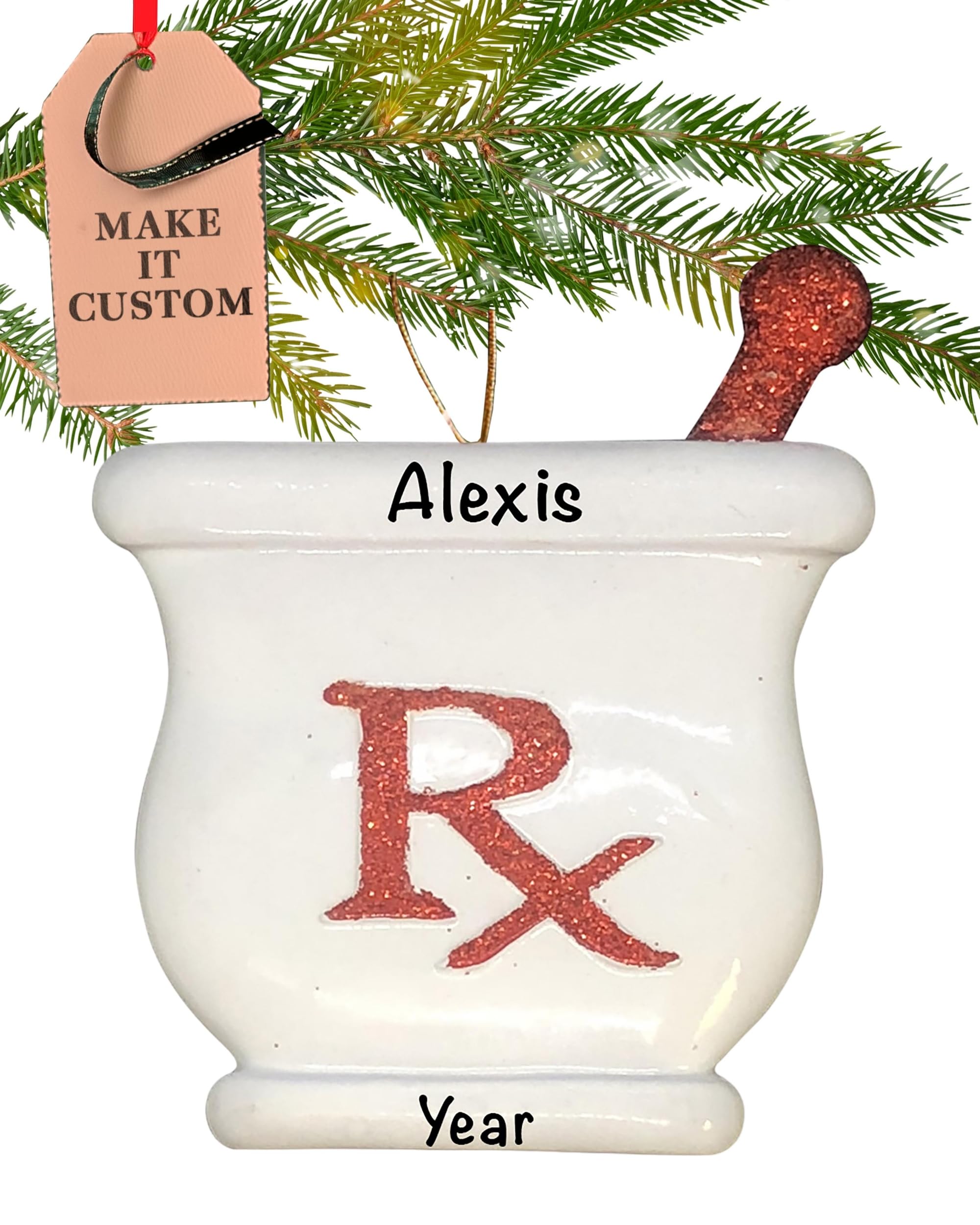 Personalised Phramacist Ornament 2025 – Fast & Free 24h Customisation – Healthcare Christmas Ornaments for Tree – Custom Gift Wrapped Pharmacy Keepsake for Medical Professionals (RX)