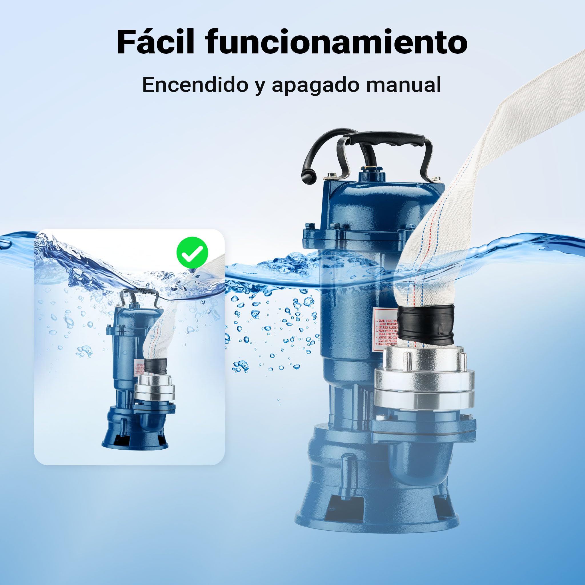 Wiltec Bomba sumergible aguas residuales 1100W 15000l/h 20m