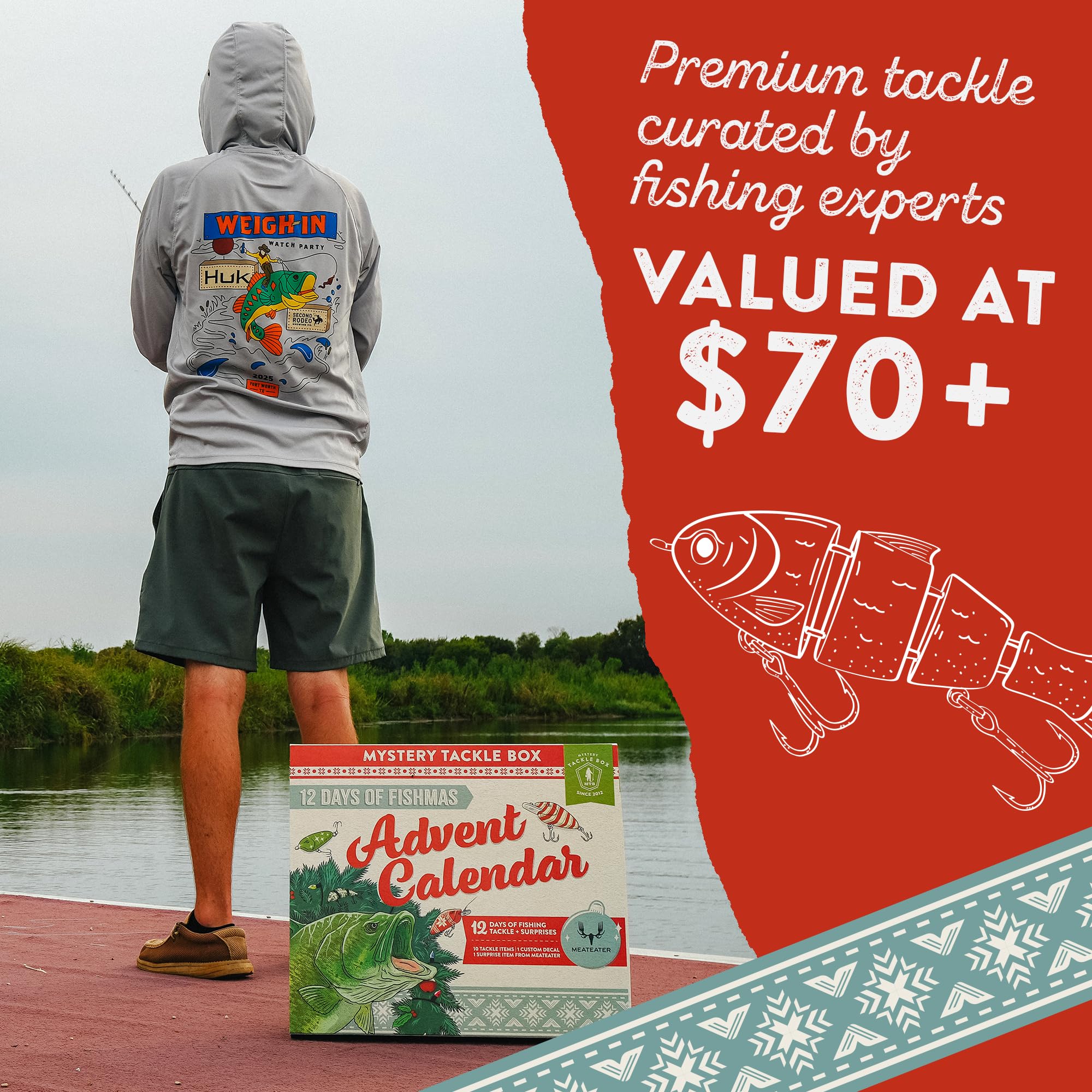 Amazon.com: Mystery Tackle Box 12 Days of Fishmas Advent Calendar Bass Fishing Lure Gift Set with 35 baits & lures including 10 Premium Baits, Holiday Decal & Meateater Trivia Pack : Home & Kitchen Amazon.com: Mystery Tackle Box 12 Days of Fishmas Advent Calendar Bass Fishing Lure Gift Set with 35 baits & lures including 10 Premium Baits, Holiday Decal & Meateater Trivia Pack : Home & Kitchen