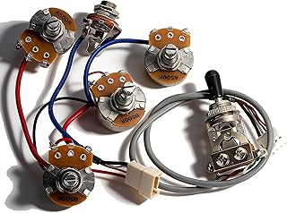 Electric Guitar Wiring Harness Kit–2Volume 2Tone Pots+3 Way Toggle Switch+1 Input Jack,Prewired Circuit for EPI,SG,Les Paul,dot Style Guitars