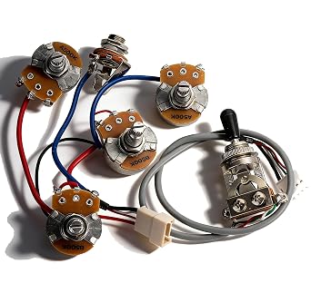 Electric Guitar Wiring Harness Kit2Volume 2Tone Pots+3 Way Toggle Switch+1 Input Jack,Prewired Circuit for EPI,SG,Les Paul,dot Style Guitars