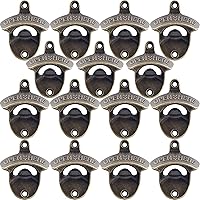 Vista 32 de abridor de botellas de cerveza de bronce antiguo, montaje en pared, estilo antiguo, abridor de tapas de botellas, montado en poste, acero inoxidable