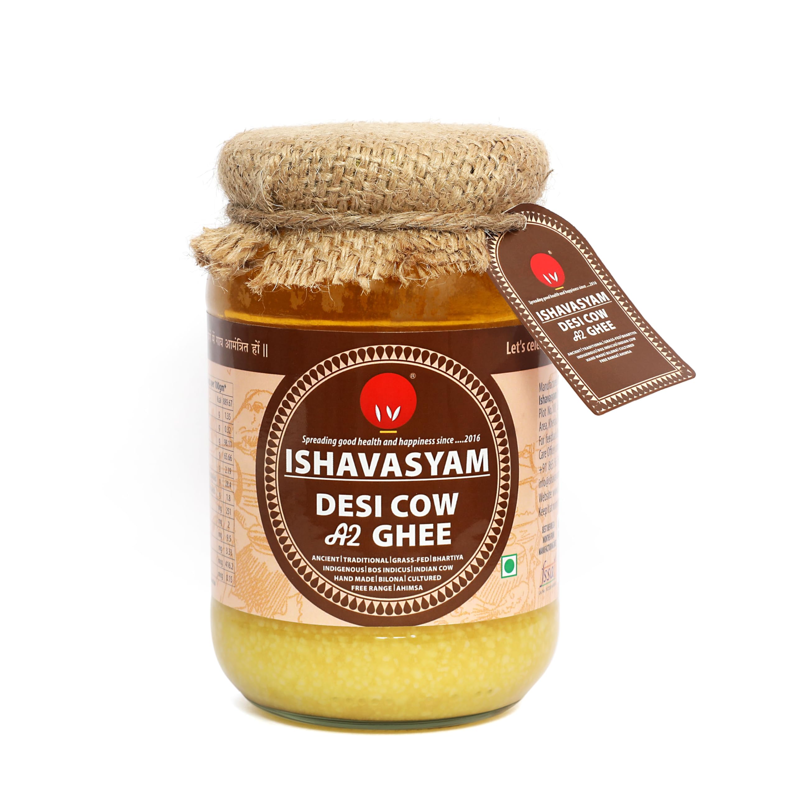 Isha Vasyam Ghee Ghee Desi Gir Cow's Vedic Traditional Ghee A2 Ghee de vaca, 500 ml