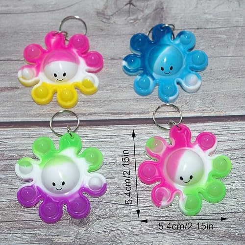 Miniatura 7 de 30 unidades de mini mochila pop de pulpo oceánico a granel arcoíris para premios de estudiantes, regalos de fiesta de verano, pequeña sensorial