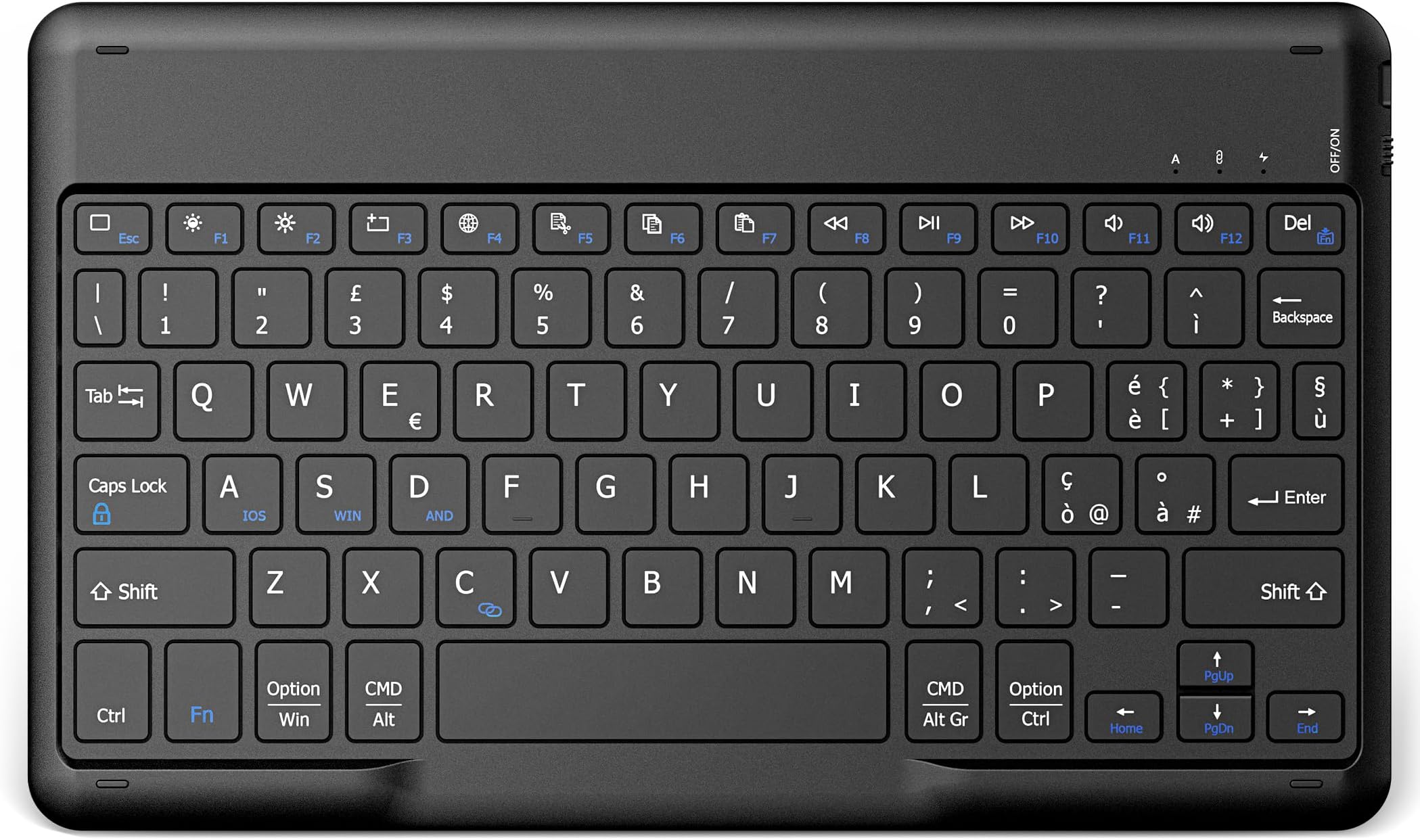 HZD Tastiera Wireless Bluetooth, Rechargeable Tastiera Universale Ultra Sottile per Tablet, per Tablet Samsung/IOS/Android/Windows/Telefoni, Layout Italiano QWERTY Piccola
