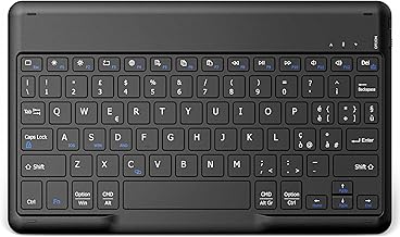 EasyAcc Bluetooth Wireless Keyboard for iOS Tablet (iPad 10.2/10.9, iPad Pro/Air), [QWERTY] Italy Layout – Portable Keyboard for Android Tablet (Samsung Galaxy Tab/Lenovo/Huawei), Black
