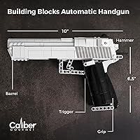 Vista 2 de Caliber Gourmet Kit de modelo mecánico – Pistola de juguete automática, 528 piezas de bloques de construcción 3D, juguete de arma de simulación
