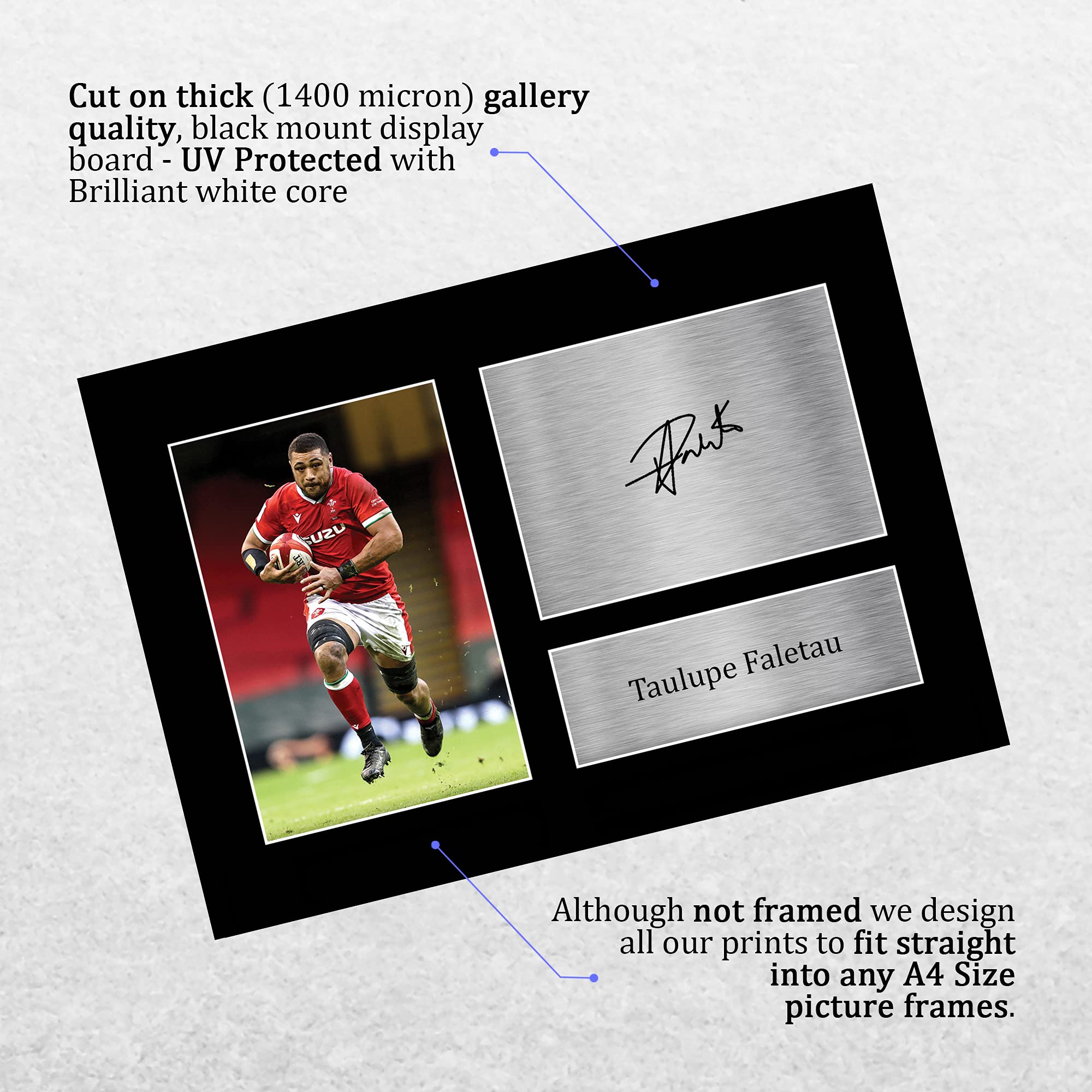 HWC Trading A4 Taulupe Faletau Wales Gifts Printed Signed Autograph Picture for Rugby Union Fans, (Unframed) Taulupe Faletau - Image 3