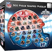 MasterPieces NFL 500 Piece Helmet Shaped Jigsaw Puzzle - All 32 Teams Helmets, 25x22" for Adults & Fans