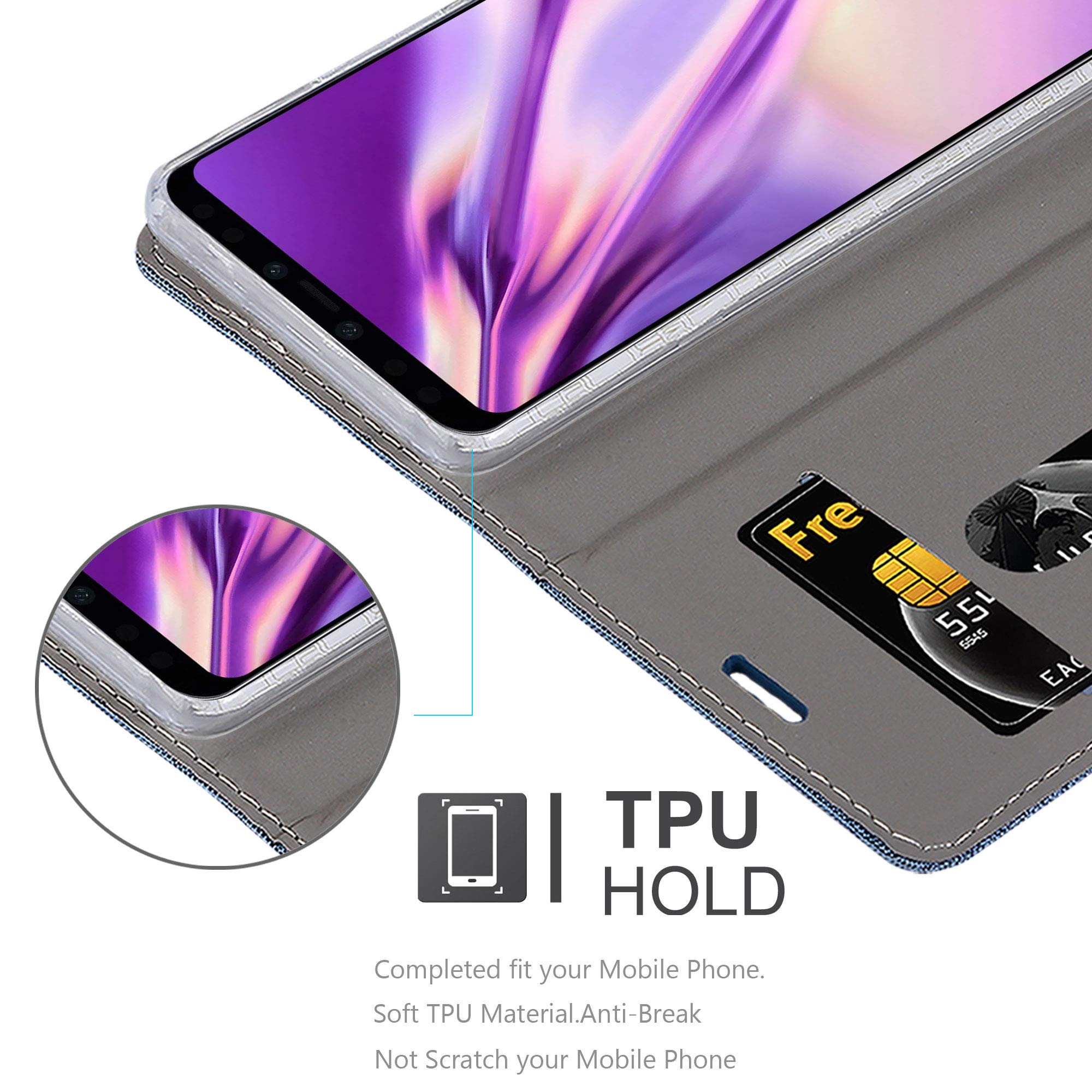 Cadorabo Custodia Libro Per Google Pixel 5 XL – Portafoglio Con Tasche, Blu Scuro/Nero, Chiusura Magnetica - 4