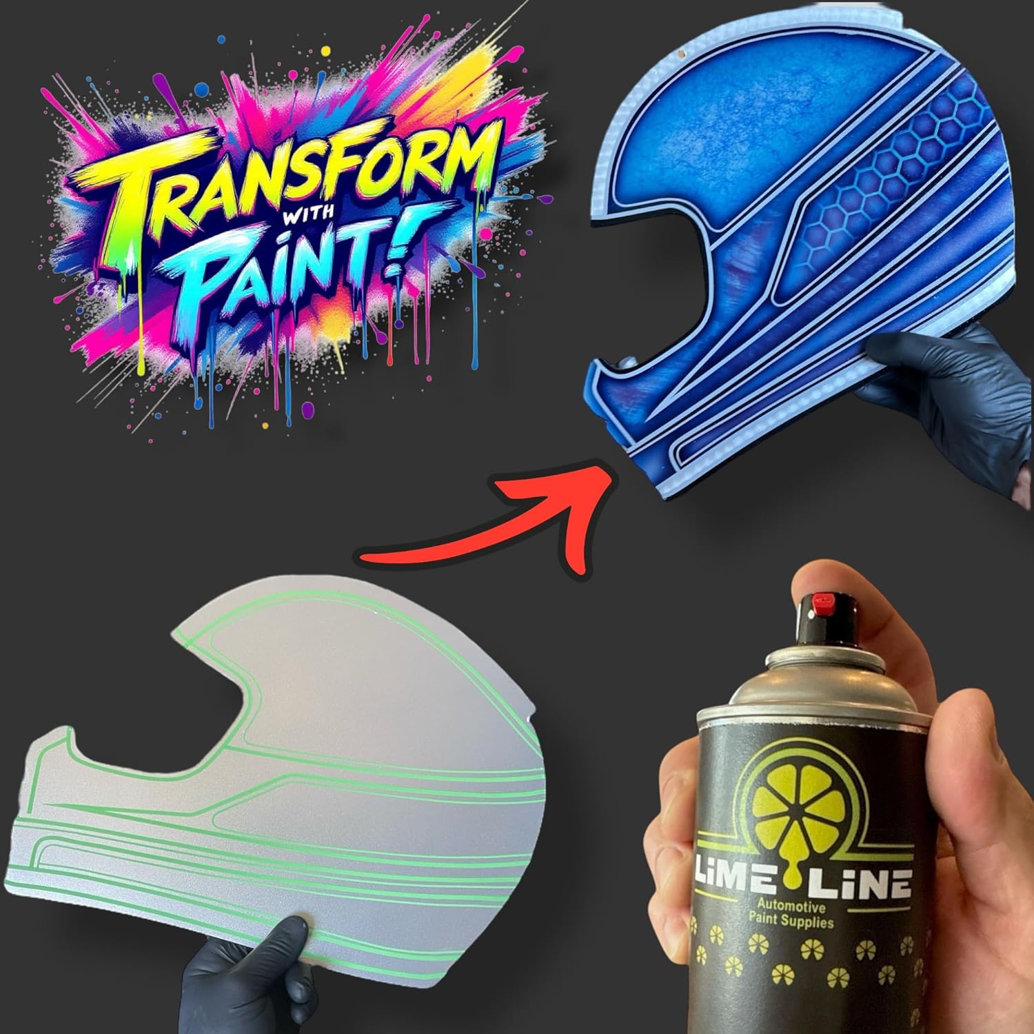 LiME LiNE Premium Automotive Basecoat Aerosol Spray Paint - Fast Drying - Custom Paint, Must Be Clearcoated (Black Basecoat)