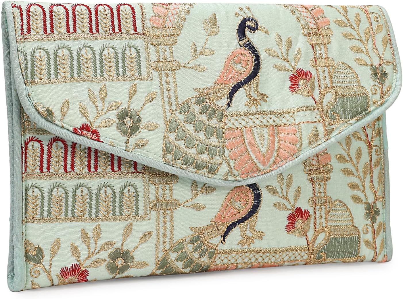 Rajasthani Indian Art Sling Bag Foldover Clutch Purse For Women, Indian Handcrafted Foldover Sling Clutch image 3
