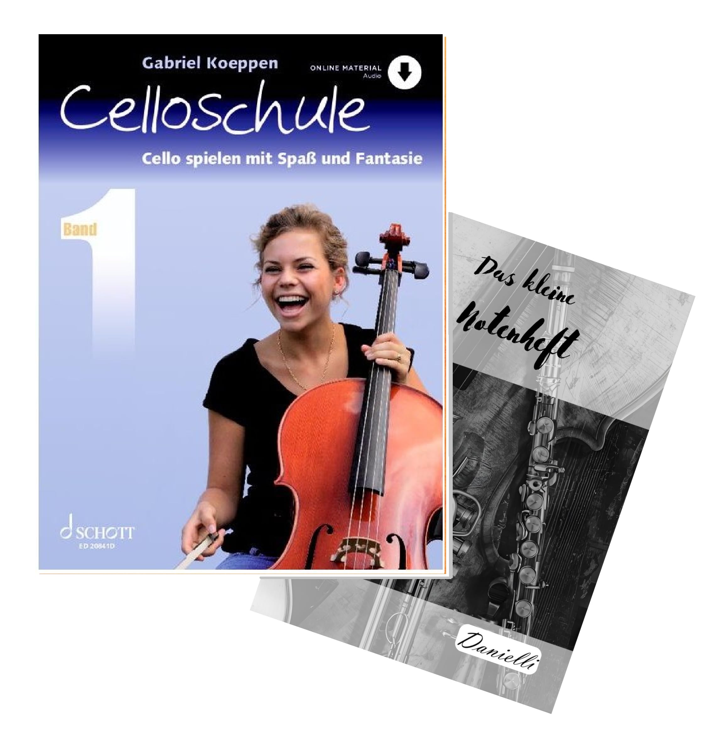 Danielli Gabriel Koeppen: Celloschule Band 1 - Cello lernen mit Spaß und Fantasie, Ausgabe mit Online Audio und Notenheft (Musiknoten/sheet music) 9790001214889, ED20841D