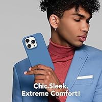 Vista 834 de GONEZ Funda de silicona para iPhone 15 Pro Max, compatible con Magsafe, protector de cámara + protector de pantalla, forro de microfibra suave Negro