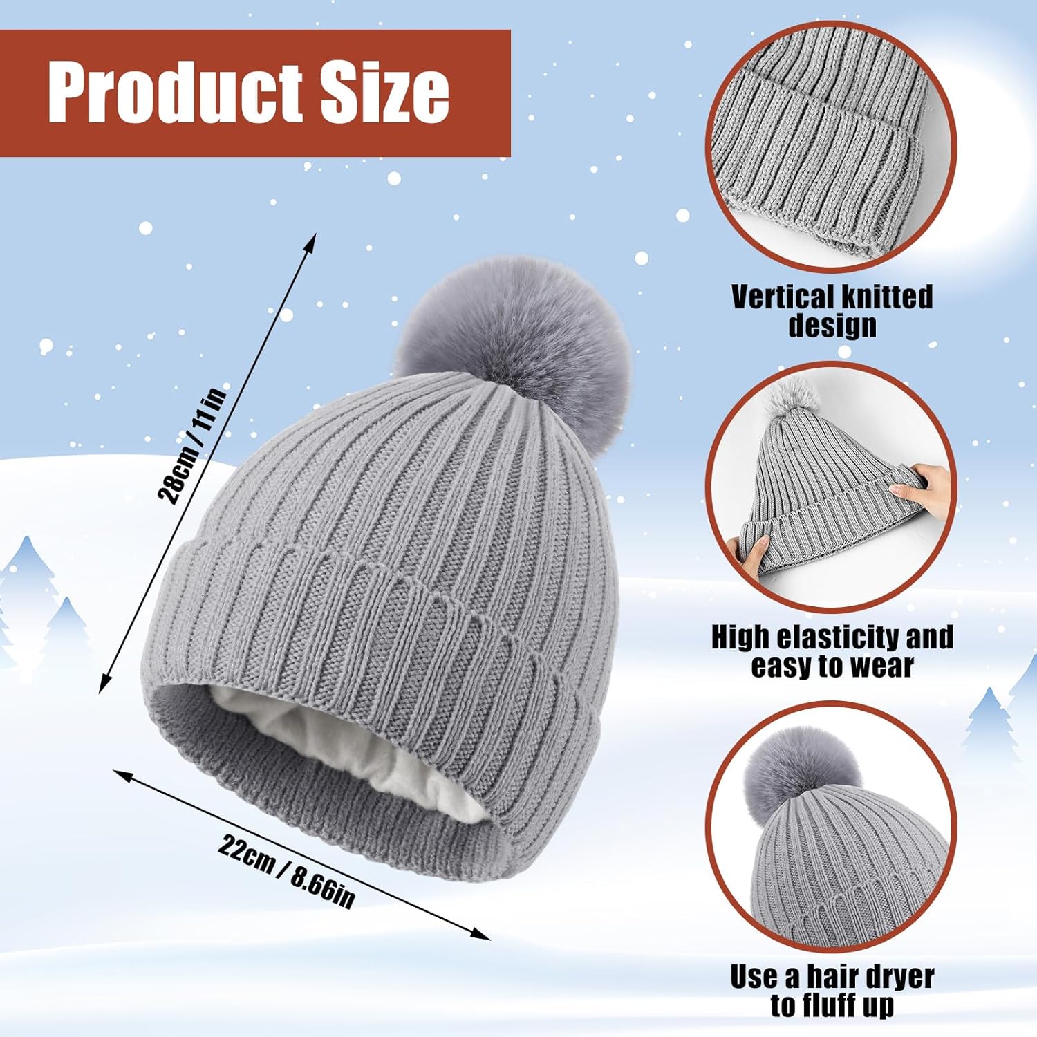 Liitrsh 12 Pcs Women Beanie Scarf Gloves Sets Knitted Beanie Winter Hat Scarf Warm Touchscreen Gloves