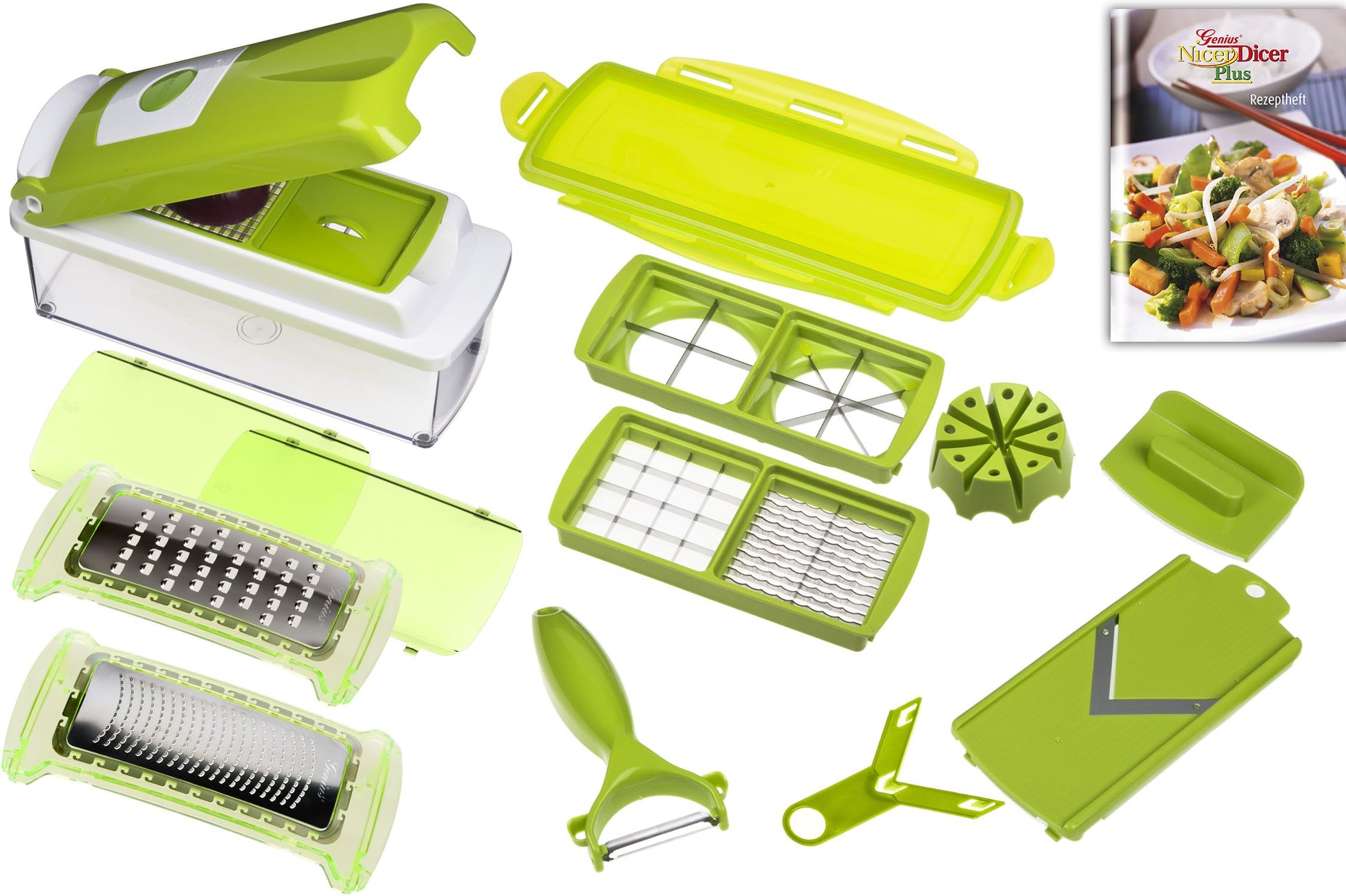 Genius Nicer Dicer Plus Set of 14 Kiwi