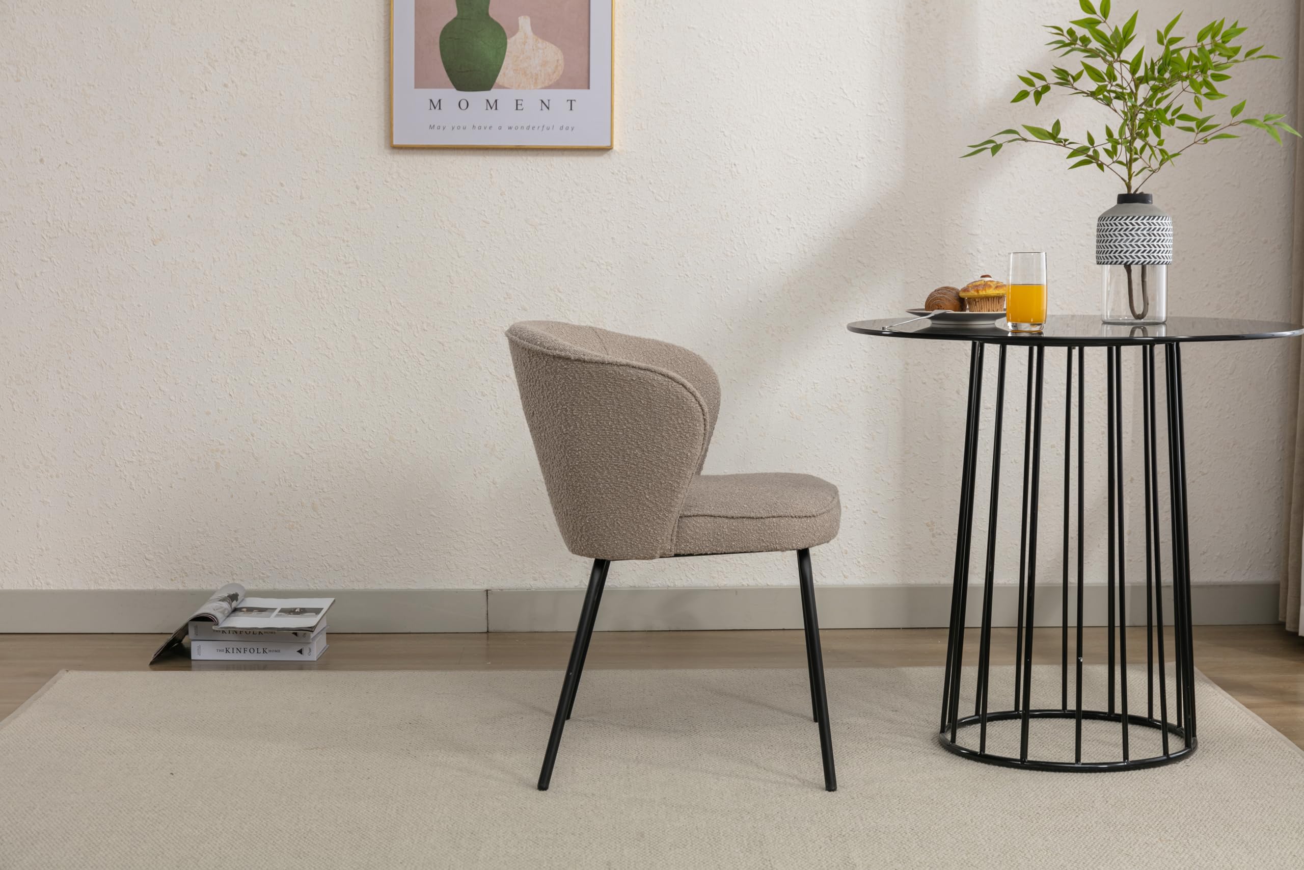Lot de 2 chaises de salle à manger de luxe en velours gris foncé avec fonction pivotante et pieds en métal, siège élégant et confortable pour décoration de salle à manger élégante