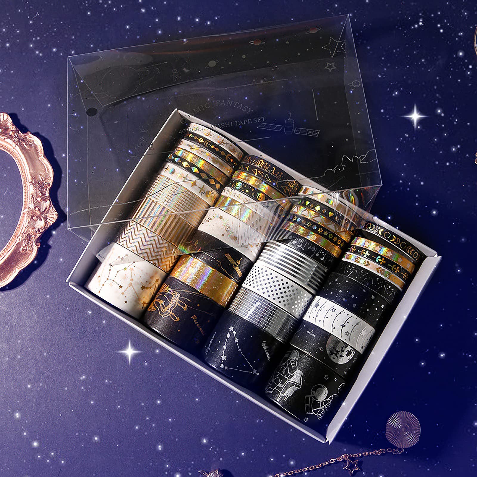 星、星空柄マスキングテープ16巻セットまとめ売り 個人作家多め レア