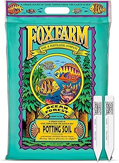 FoxFarm Ocean Forest Potting Soil with 2 Plant Tags, 12 Quarts - Light, ...