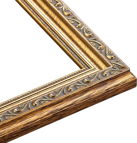 Miniatura 2 de Marco de fotos de madera maciza dorada de 16 x 47 pulgadas de ancho de 1.25 pulgadas  Profundidad del marco interior de 0.375 pulgadas  Marco de