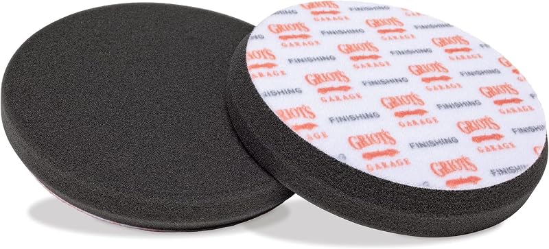 Griot's Garage Almohadillas de acabado de espuma negra de 5,5 pulgadas para pulido y detalles de automóviles, almohadillas de pulido para corrección de pintura y aplicación de sellador, 10518, juego de 2