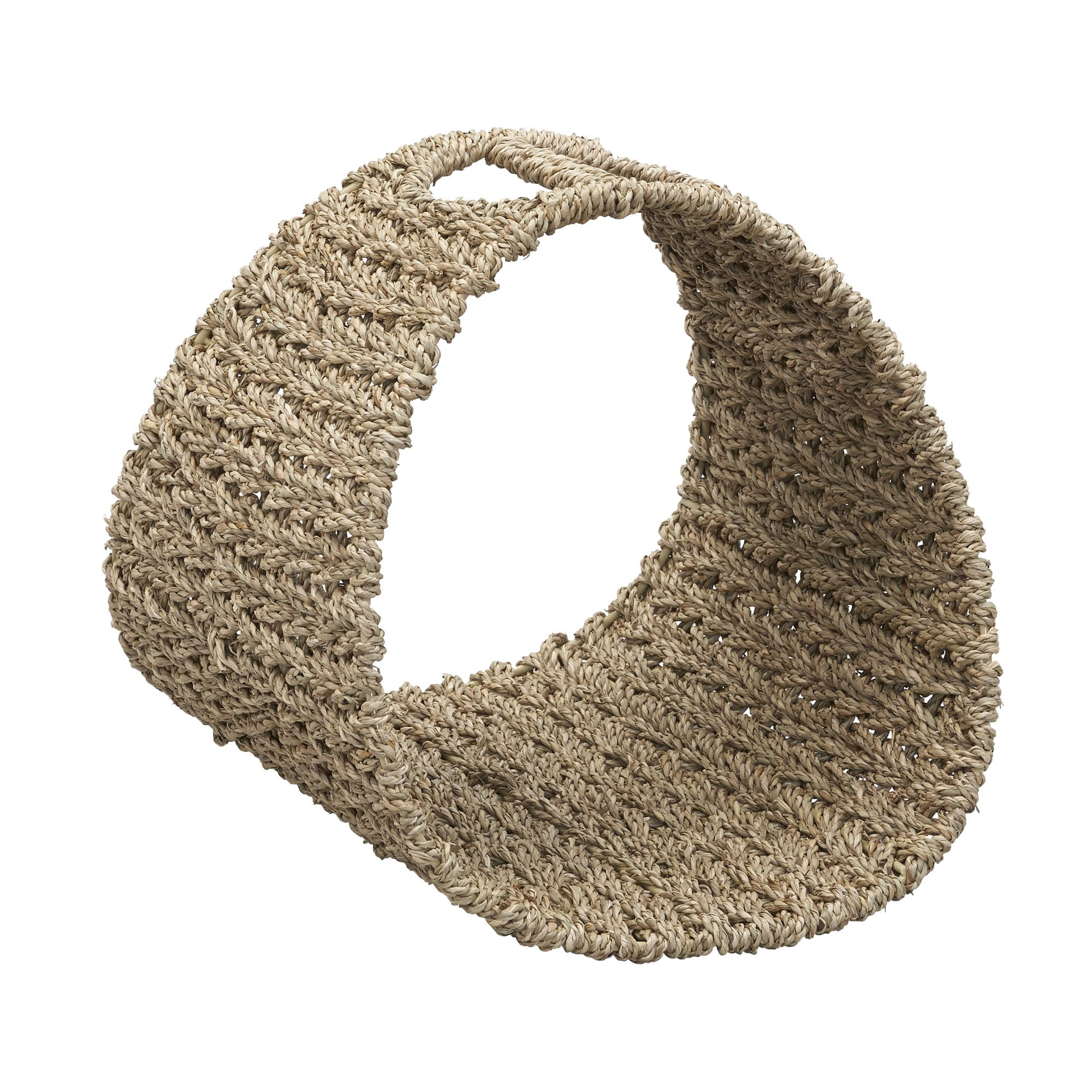 Household Essentials Oval Magazine Rack, Natural Seagrass